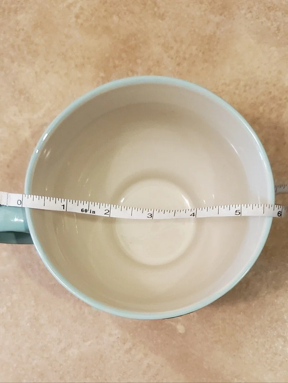 The Pioneer Woman Floral Ceramic - Cup-Soup-Mug Aqua Handle 27oz.